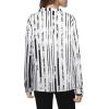 imageAvanova Women Pattern Print Button Down Blouse Top Long Sleeve Work Business ShirtStriped White