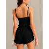 imageAvanova Women Sexy 2 Piece Pajama Set Ruffle Trim Cami Top and Shorts Sleepwear SetBlack
