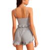 imageAvanova Women Sexy 2 Piece Pajama Set Ruffle Trim Cami Top and Shorts Sleepwear SetGrey