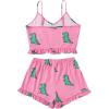 imageAvanova Women Sexy 2 Piece Pajama Set Ruffle Trim Cami Top and Shorts Sleepwear SetHot Pink D