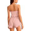 imageAvanova Women Sexy 2 Piece Pajama Set Ruffle Trim Cami Top and Shorts Sleepwear SetPink
