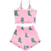 imageAvanova Women Sexy 2 Piece Pajama Set Ruffle Trim Cami Top and Shorts Sleepwear SetPink E