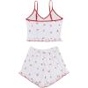imageAvanova Women Sexy 2 Piece Pajama Set Ruffle Trim Cami Top and Shorts Sleepwear SetWhite C