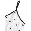 imageAvanova Women Sexy 2 Piece Pajama Set Ruffle Trim Cami Top and Shorts Sleepwear SetWhite Heart