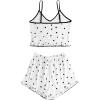 imageAvanova Women Sexy 2 Piece Pajama Set Ruffle Trim Cami Top and Shorts Sleepwear SetWhite Heart