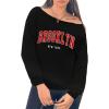 imageAvanova Women West Coast Graphic Off Shoulder Sweatshirt Boat Neck Long Sleeve Oversized Pullover ShirtBlack B