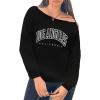 imageAvanova Women West Coast Graphic Off Shoulder Sweatshirt Boat Neck Long Sleeve Oversized Pullover ShirtBlack L