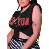 imageAvanova Womens Sleeveless Open Front Crop Top Sexy Tie Knot TShirt Basic SolidBlack Boston