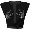 imageAvanova Womens Sleeveless Open Front Crop Top Sexy Tie Knot TShirt Basic SolidBlack Skull