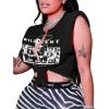 imageAvanova Womens Sleeveless Open Front Crop Top Sexy Tie Knot TShirt Basic SolidBlack Wild