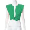 imageAvanova Womens Sleeveless Open Front Crop Top Sexy Tie Knot TShirt Basic SolidGreen