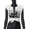 imageAvanova Womens Sleeveless Open Front Crop Top Sexy Tie Knot TShirt Basic SolidWhite E
