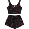 imageAvanova Womens Cute 2 Piece Tank Top Shorts Pajama Sets Sleepwear LoungewearBlack a