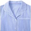 imageAvanova Womens Pajama Set Satin Short Sleeve Button Down 2 Piece SleepwearBlue Striped 01