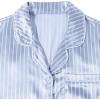 imageAvanova Womens Pajama Set Satin Short Sleeve Button Down 2 Piece SleepwearBlue Striped