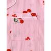 imageAvanova Womens Pajama Set Satin Short Sleeve Button Down 2 Piece SleepwearCherry Pink