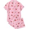 imageAvanova Womens Pajama Set Satin Short Sleeve Button Down 2 Piece SleepwearCherry Pink