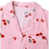 imageAvanova Womens Pajama Set Satin Short Sleeve Button Down 2 Piece SleepwearCherry Pink