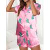 imageAvanova Womens Pajama Set Satin Short Sleeve Button Down 2 Piece SleepwearPink Stain