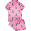 imageAvanova Womens Pajama Set Satin Short Sleeve Button Down 2 Piece SleepwearPink Stain