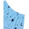 imageAvanova Womens Pajama Set Satin Short Sleeve Button Down 2 Piece SleepwearStars Moon Blue
