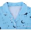 imageAvanova Womens Pajama Set Satin Short Sleeve Button Down 2 Piece SleepwearStars Moon Blue