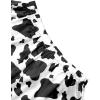 imageAvanova Womens Pajama Set Satin Short Sleeve Button Down 2 Piece SleepwearWhite Cow