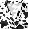 imageAvanova Womens Pajama Set Satin Short Sleeve Button Down 2 Piece SleepwearWhite Cow
