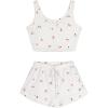 imageAvanova Womens Cute 2 Piece Tank Top Shorts Pajama Sets Sleepwear LoungewearWhite