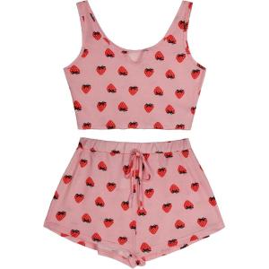 imageAvanova Womens Cute 2 Piece Tank Top Shorts Pajama Sets Sleepwear LoungewearPink