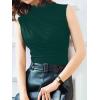 imageAvanova Women Fitted Sleeveless Ruched Tank Top Shirt Mock Turtleneck BlousesDark Green a