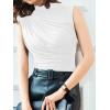 imageAvanova Women Fitted Sleeveless Ruched Tank Top Shirt Mock Turtleneck BlousesWhite