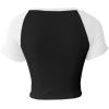 imageAvanova Women Graphic Raglan Short Sleeve Crop Top Color Block Crewneck Baby Tee ShirtBlack Flower