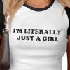 imageAvanova Women Graphic Raglan Short Sleeve Crop Top Color Block Crewneck Baby Tee ShirtBlack Girl