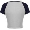 imageAvanova Women Graphic Raglan Short Sleeve Crop Top Color Block Crewneck Baby Tee ShirtBlack Grey