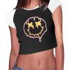 imageAvanova Women Graphic Raglan Short Sleeve Crop Top Color Block Crewneck Baby Tee ShirtBlack Smile