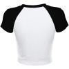 imageAvanova Women Graphic Raglan Short Sleeve Crop Top Color Block Crewneck Baby Tee ShirtBlack White