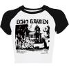 imageAvanova Women Graphic Raglan Short Sleeve Crop Top Color Block Crewneck Baby Tee ShirtBlack White