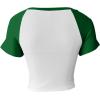 imageAvanova Women Graphic Raglan Short Sleeve Crop Top Color Block Crewneck Baby Tee ShirtGreen