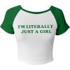 imageAvanova Women Graphic Raglan Short Sleeve Crop Top Color Block Crewneck Baby Tee ShirtGreen