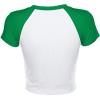 imageAvanova Women Graphic Raglan Short Sleeve Crop Top Color Block Crewneck Baby Tee ShirtGreen White
