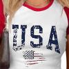 imageAvanova Women Graphic Raglan Short Sleeve Crop Top Color Block Crewneck Baby Tee ShirtWhite Usa
