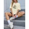 imageAvanova Women Letter Graphic Print Oversized Tee Shirt Short Sleeve Loose Fit TopsBeige Mushroom