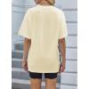 imageAvanova Women Letter Graphic Print Oversized Tee Shirt Short Sleeve Loose Fit TopsBeige Mushroom