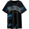 imageAvanova Women Letter Graphic Print Oversized Tee Shirt Short Sleeve Loose Fit TopsBlack Blue