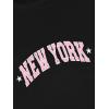 imageAvanova Women Letter Graphic Print Oversized Tee Shirt Short Sleeve Loose Fit TopsBlack D