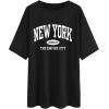 imageAvanova Women Letter Graphic Print Oversized Tee Shirt Short Sleeve Loose Fit TopsBlack Nk