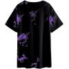 imageAvanova Women Letter Graphic Print Oversized Tee Shirt Short Sleeve Loose Fit TopsBlack Purple