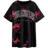 imageAvanova Women Letter Graphic Print Oversized Tee Shirt Short Sleeve Loose Fit TopsBlack Red