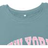 imageAvanova Women Letter Graphic Print Oversized Tee Shirt Short Sleeve Loose Fit TopsGreen a